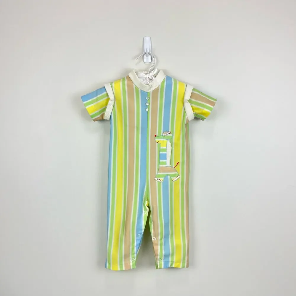 Vintage Tiny Tots Original Striped Giraffe Coverall